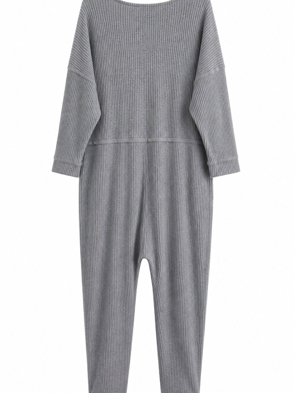Free People Intimately Kickback Thermal Romper Medium Gray Waffle Knit Jumpsuit - Picture 5 of 10